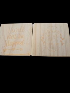 Motivational Wooden Coaster Set | Handmade Embossed Engraved Wood C001